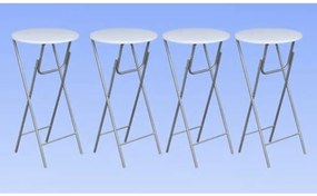 Mesas de bar 4 pcs com tampo MDF branco