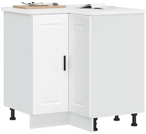 Armário base canto cozinha Porto derivados de madeira branco