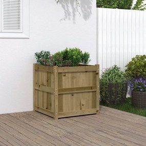 vidaXL Vaso/floreira de jardim 60x60x60 cm madeira de pinho impregnada