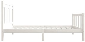 Estrutura de cama 100x200 cm madeira maciça branco