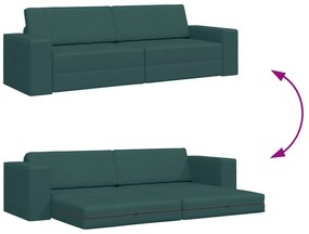 Sofá Cama de Chão 2 em 1 Verde Escuro 245x150x60.5 cm