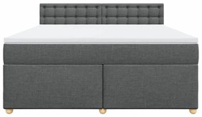 Cama com molas/colchão 180x200 cm tecido cinzento-escuro