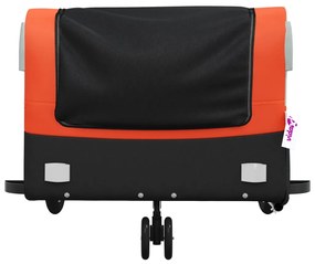 Reboque para bicicleta 45 kg ferro preto e laranja