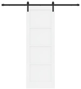 Porta Deslizante vidaXL com Conjunto de Ferragens Brancas 73.5 x 211 c