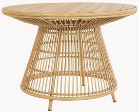 Mesa de jardim redonda com tampo em madeira de teca Adelma, Ø 110 cm