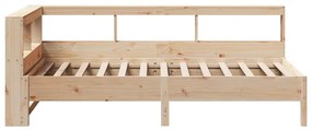 Cama com estante sem colchão 75x190 cm pinho maciço