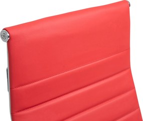 Cadeira de Escritório Columbus Couro Genuíno Vermelho