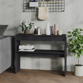 vidaXL Mesa consola 102x30x80 cm contraplacado cinzento