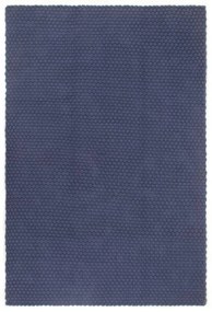 Tapete retangular natural 120x180 cm algodão azul marinho