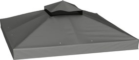Outsunny Toldo de Substituição para Pérgola 3x3 m Toldo de Substituição com Teto Duplo Proteção UV 30+ Toldo para Pérgola Cinza | Aosom Portugal