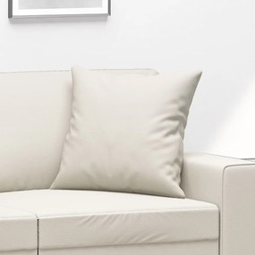 Almofadas decorativas 2 pcs 40x40 cm couro artificial cor creme