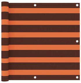 vidaXL Tela de varanda 90x300 cm tecido Oxford laranja e castanho