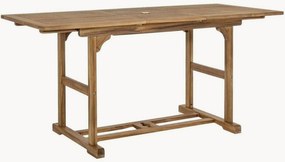 Mesa de jardim extensível em madeira de acácia Noemi, 120-160 x 70 cm