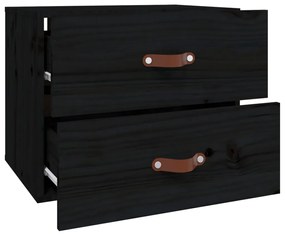 Mesa de cabeceira de parede 50x36x40 cm preto