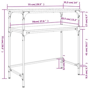 Consola de Entrada Breanna - 75x35,5 x75 cm - Com 2 Prateleiras - Cor