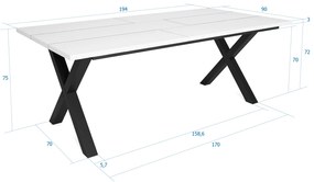 Mesa de sala de jantar | 10 pessoas | 200 | Robusto e estável graças à sua estrutura e pernas sólidas | Ideal para reuniões familiares | Branco | Esti
