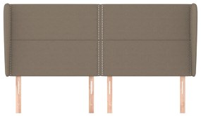 Cabeceira cama abas tecido 163x23x118/128 cm cinza-acastanhado