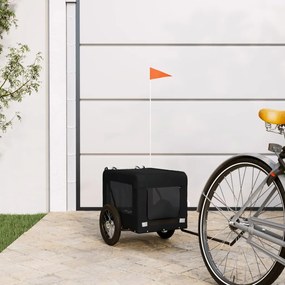 vidaXL Reboque de bicicleta p/ animais tecido oxford/ferro preto