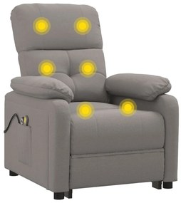 Poltrona de massagens elétrica reclinável tecido cinza-acast.