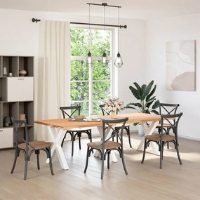Pés para mesa de jantar em formato de X, 3 peças, branco, 70x(72-73) c