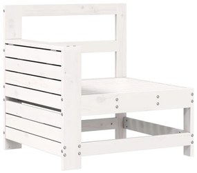 5 pcs conjunto de sofás de jardim madeira pinho maciça branco