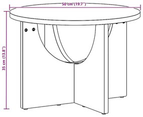 Mesa de centro Natural 50 x 50 x 35 cm