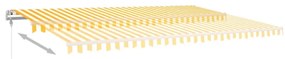 Toldo autom. LED e sensor de vento 500x350 cm amarelo/branco