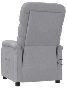Poltrona de massagens elétrica tecido cinzento-claro