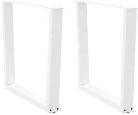 Pernas para mesa de jantar em V, 2 peças, branco, 90x (72-73,3) cm, aç