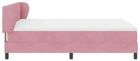 Cama Box com Colchão vidaXL Rosa 160x200 cm Veludo