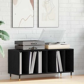 vidaXL Armário para discos de vinil Carvalho preto 100 x 38 x 48 cm