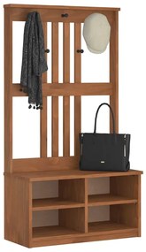 vidaXL Árvore de Hall SANDNES 87x40x159,5 cm Madeira Maciça de Pinho