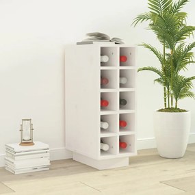 820972 vidaXL Garrafeira 23x34x61 cm madeira de pinho maciça branco