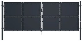 vidaXL Portão de jardim 400x150 cm aço antracite