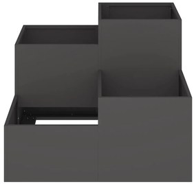 Plantadeira vidaXL 100x100x60 cm Aço Preto