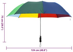 Guarda-chuva dobrável automático 124 cm multicor