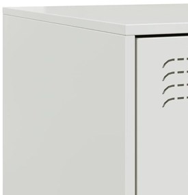 Mesas de cabeceira 2 pcs 34,5x39x44 cm aço branco