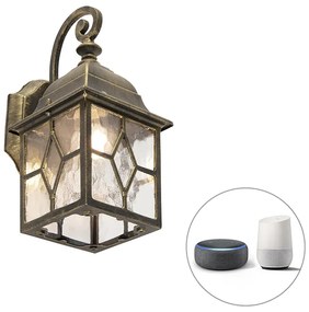 LED Candeeiro de parede exterior inteligente romântico bronze incl. Wifi A60 - London Clássico / Antigo,Rústico