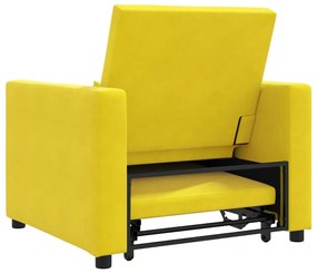 Sofá-cama conversível 3 em 1 Amarelo Veludo