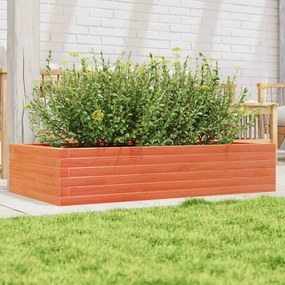 vidaXL Vaso/floreira de jardim 110x60x23 cm pinho maciço castanho-mel