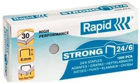 Agrafos Rapid nº 24/6 Galvanizados Strong Caixa de 1000 Agrafos
