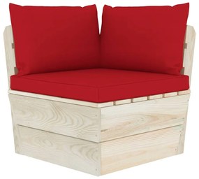 6 pcs conjunto lounge de paletes + almofadões madeira de abeto