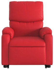 Poltrona massagens reclinável elevatória couro artif. vermelho
