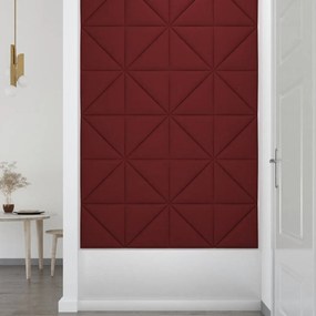 Painel de parede 12 pcs 30x30 cm tecido 0,54 m² vermelho tinto