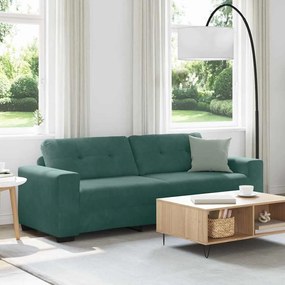 Sofá de 3 lugares vidaXL Verde Escuro 180 cm em Veludo