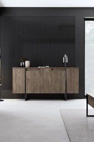 Conjunto de Mobiliário de Sala Luxe – Nogueira/Preto – Console 160x35x