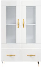 Aparador alto 69,5x31x115 cm derivados madeira branco brilhante