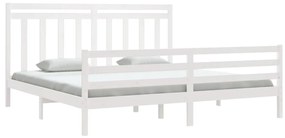 Estrutura de cama 200x200 cm madeira maciça branco