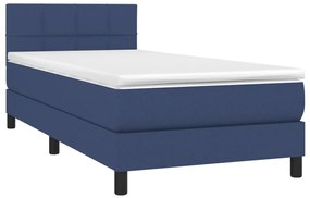 Cama com molas/colchão 100x200 cm tecido azul