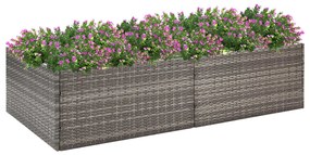 vidaXL Vaso/floreira de jardim 157x80x40 cm vime PE cinzento